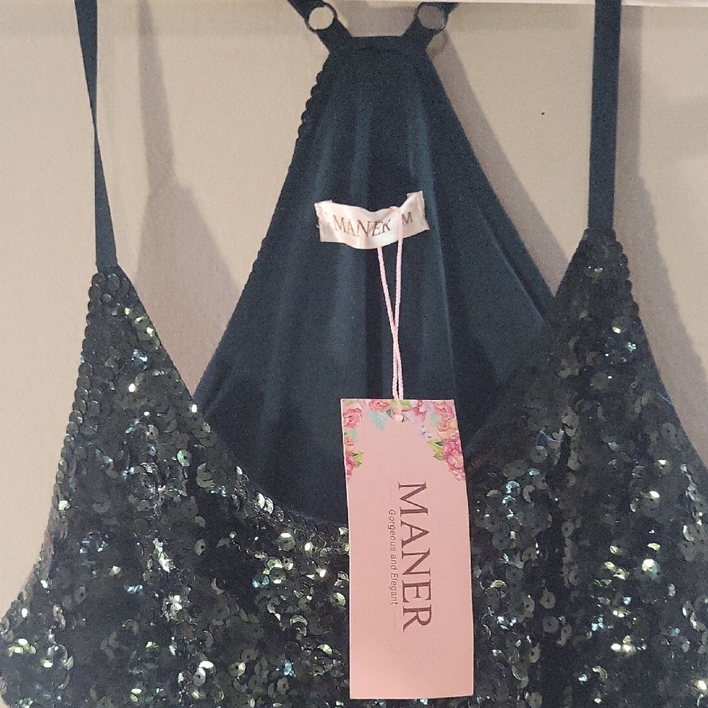 Maner Sequin Halter Top